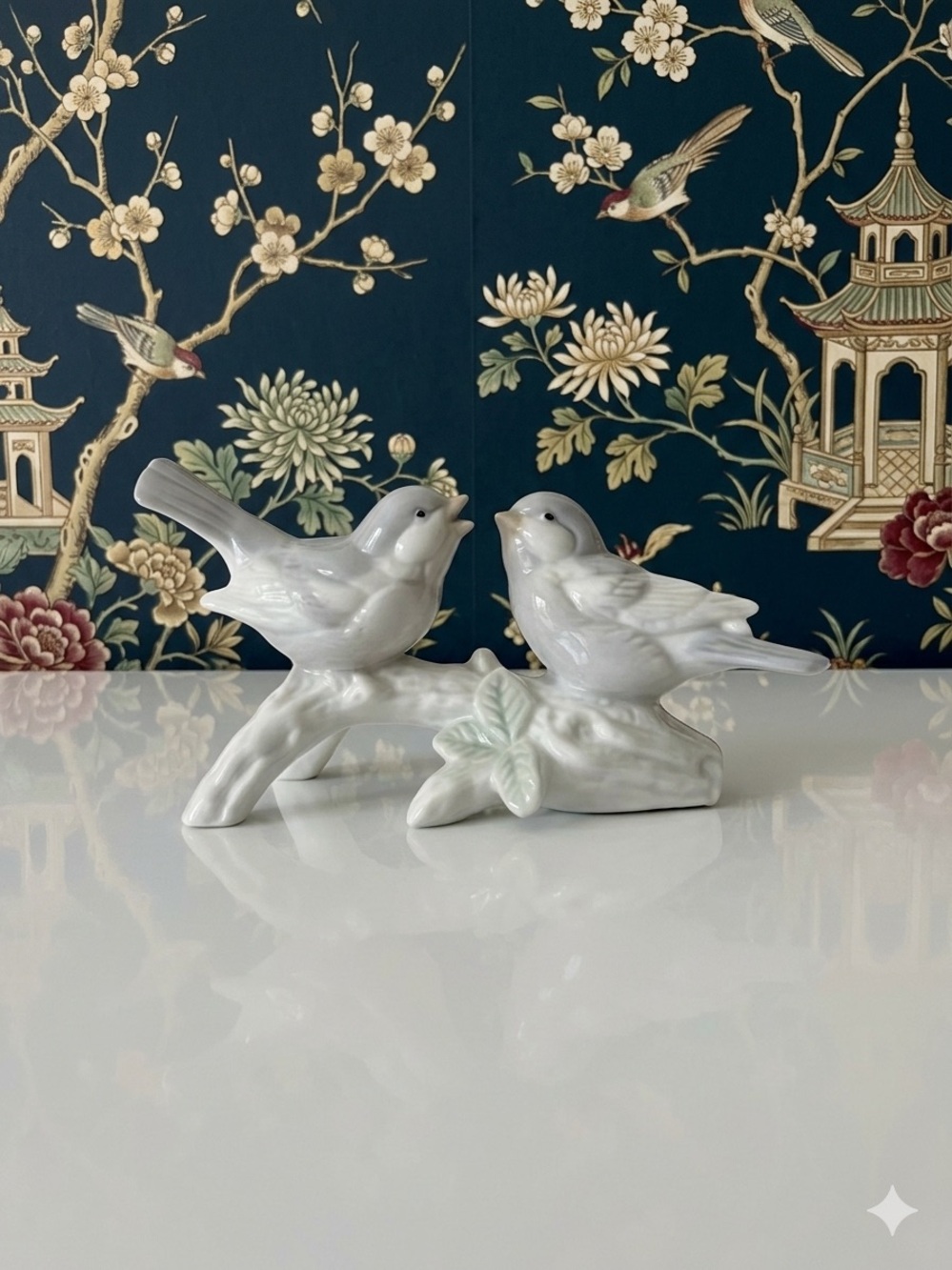 Vintage Otagiri Birds on Branch Figurine Japan Porcelain OMC Japan 1980s